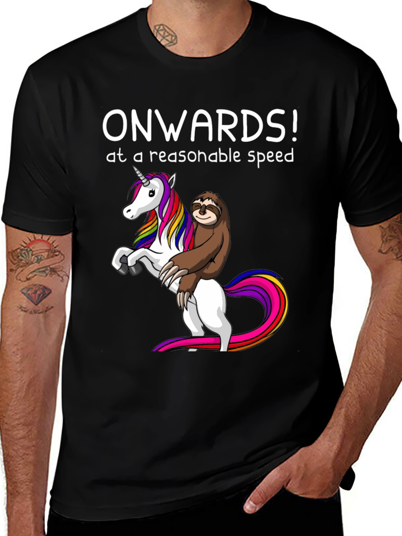Unicorn Sloth Graphic Tee - Onwards!