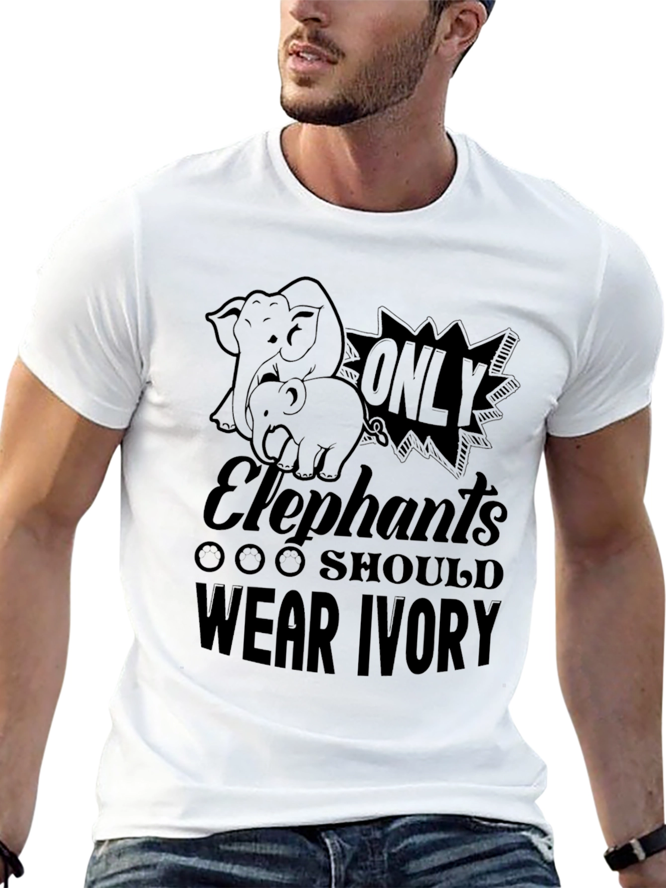 Elephant Rights Graphic Tee: Only Elephants Wear Ivory