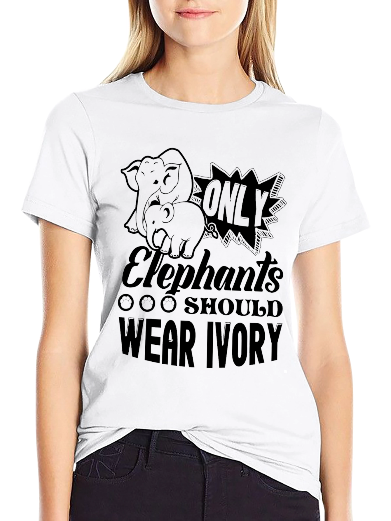 Elephant Rights Graphic Tee: Only Elephants Wear Ivory
