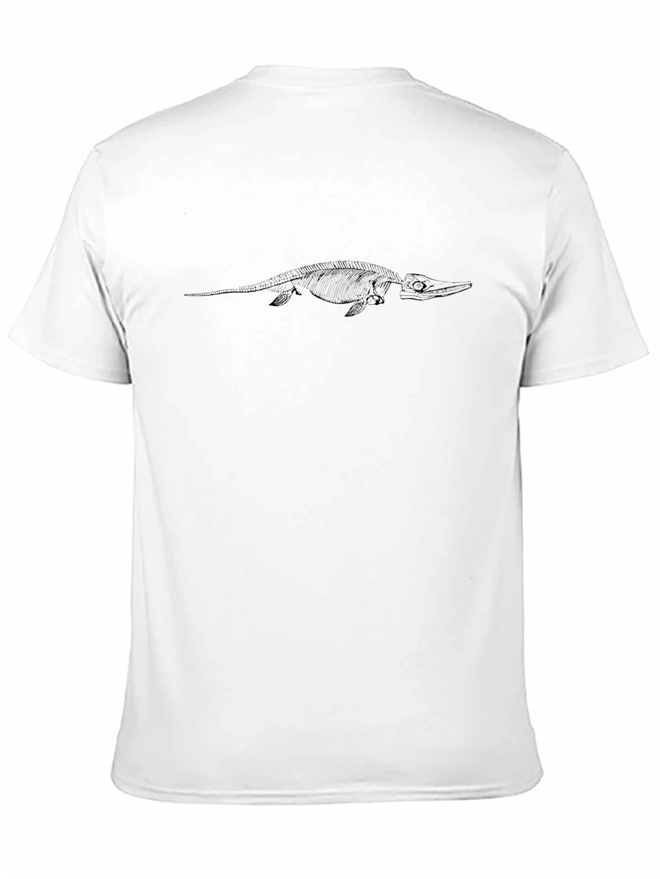 Black T-Shirt with Skeleton Sea Creature