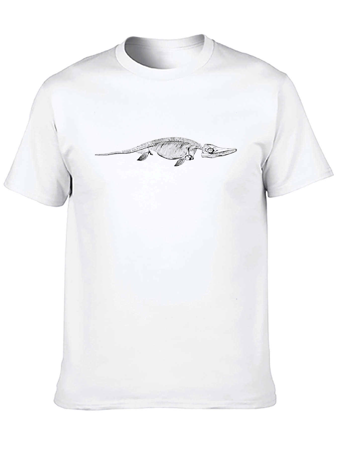 Black T-Shirt with Skeleton Sea Creature