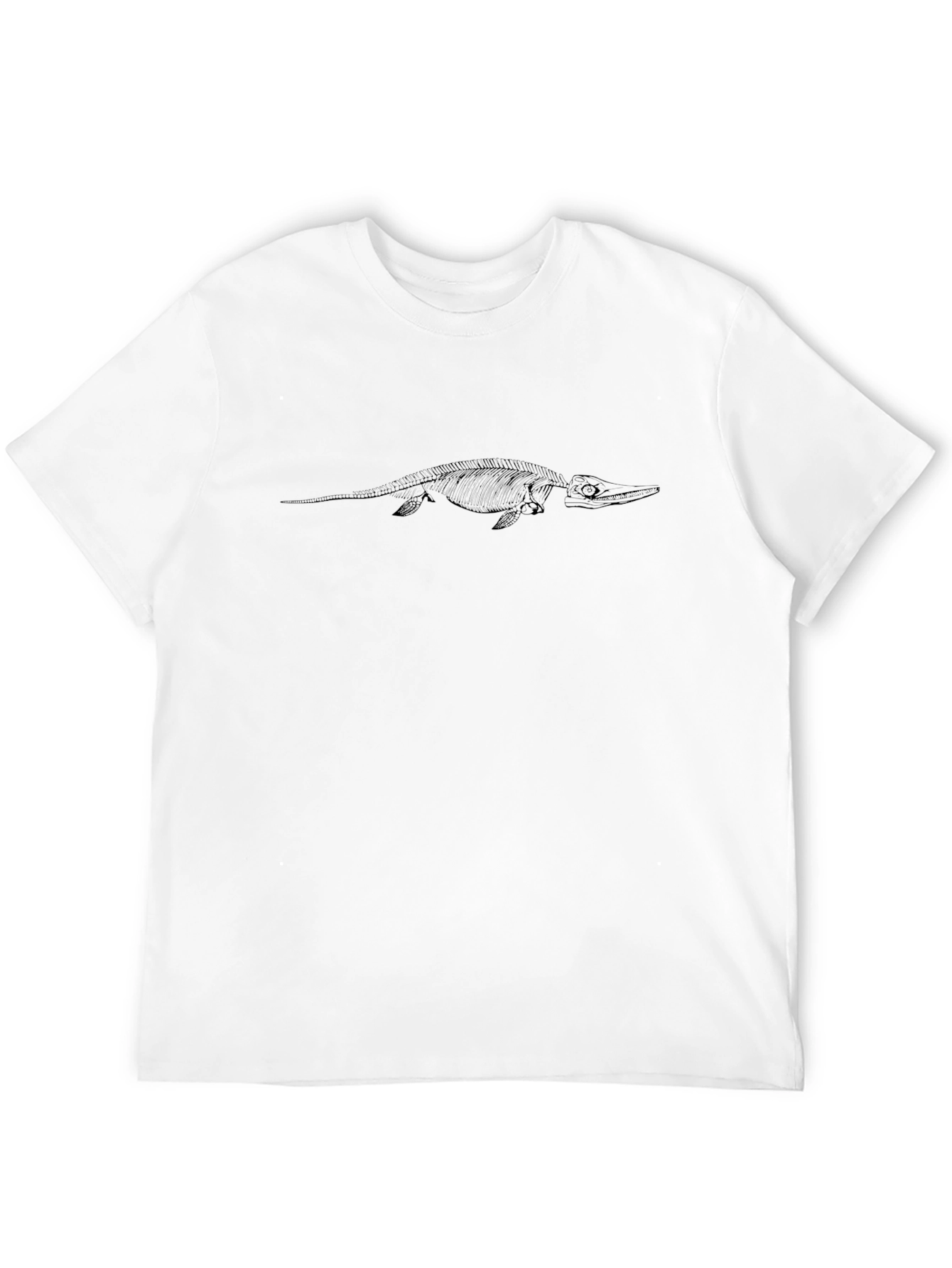Black T-Shirt with Skeleton Sea Creature