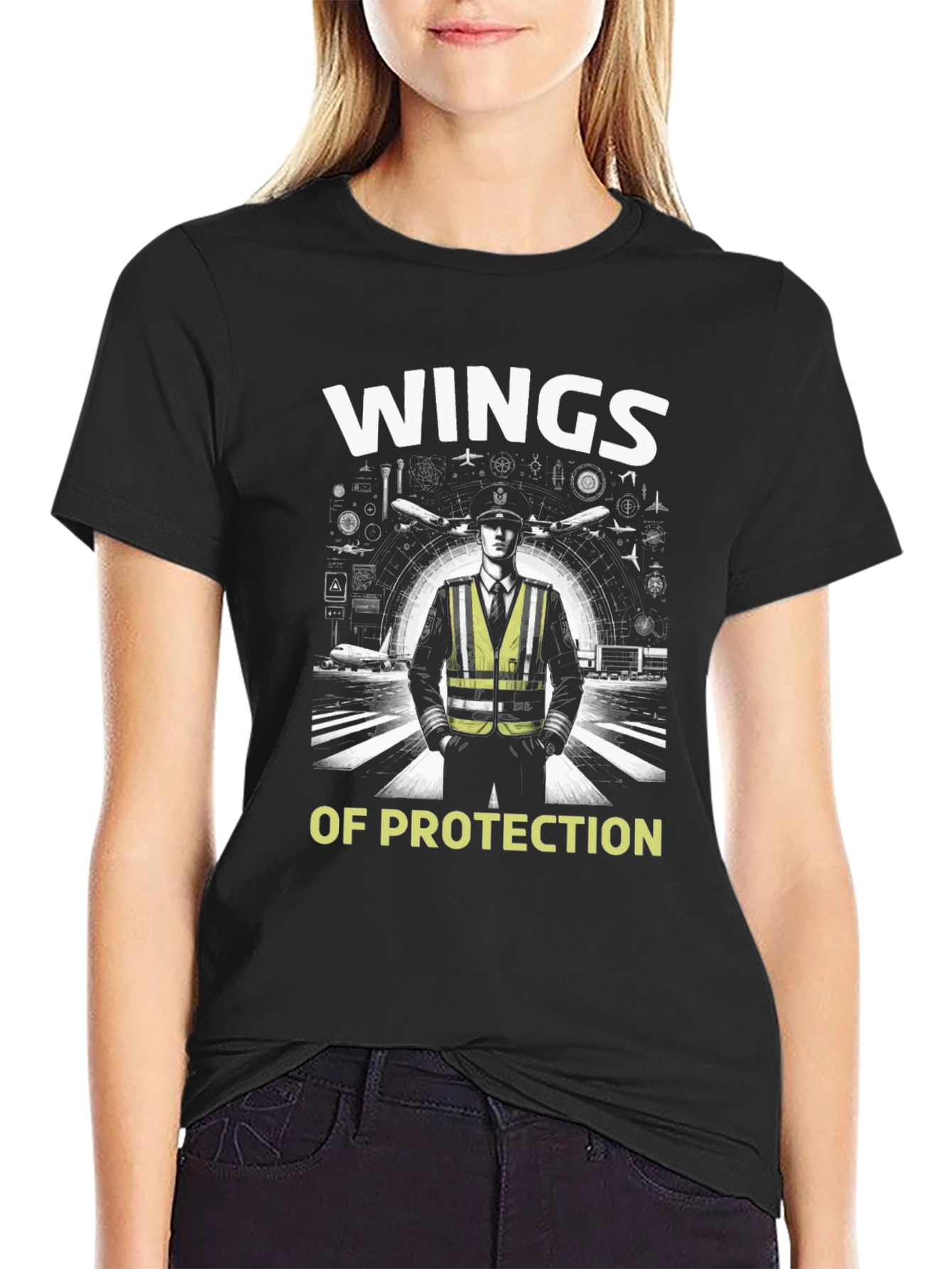 Wings of Protection Black Graphic Tee