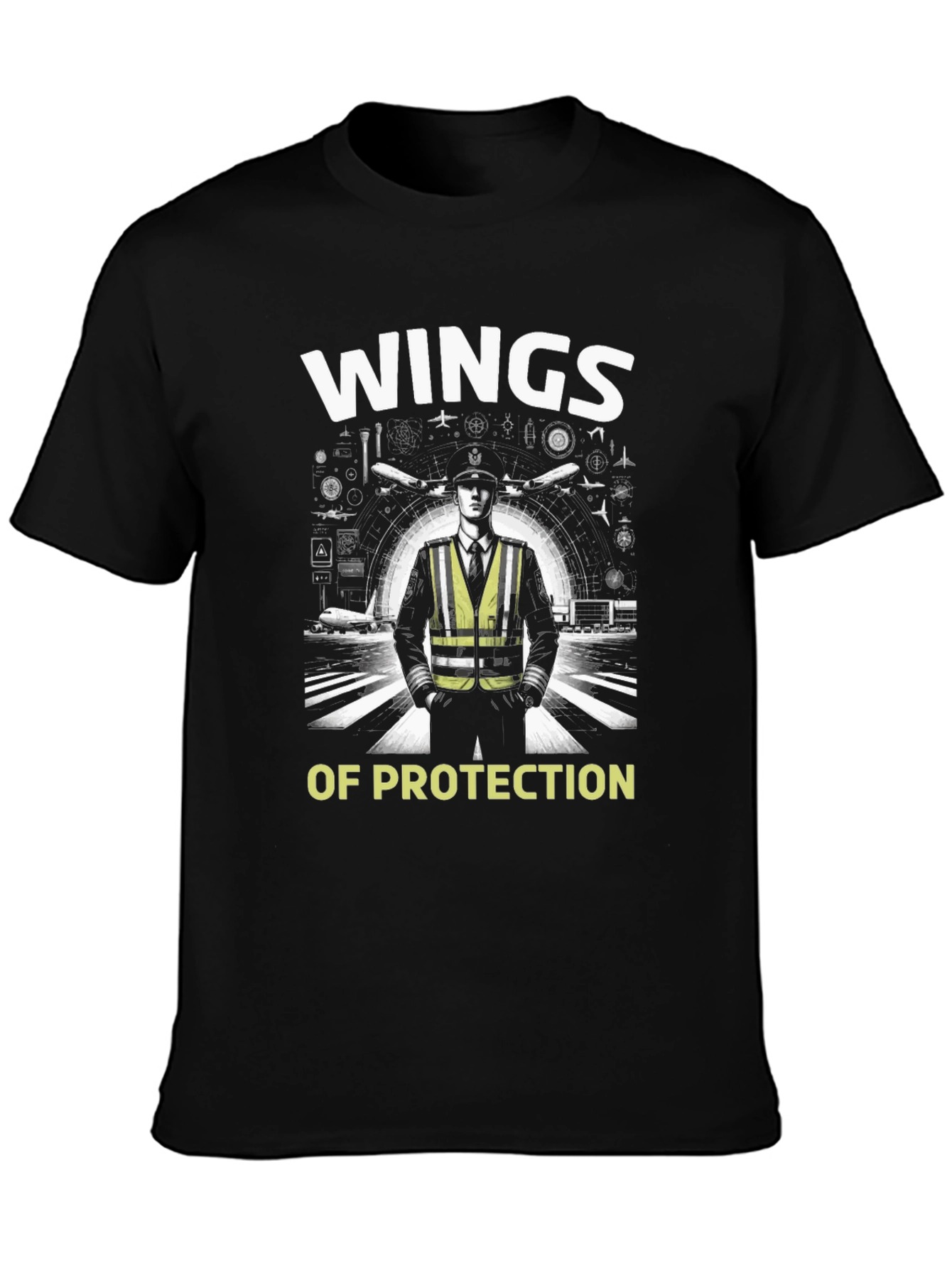 Wings of Protection Black Graphic Tee