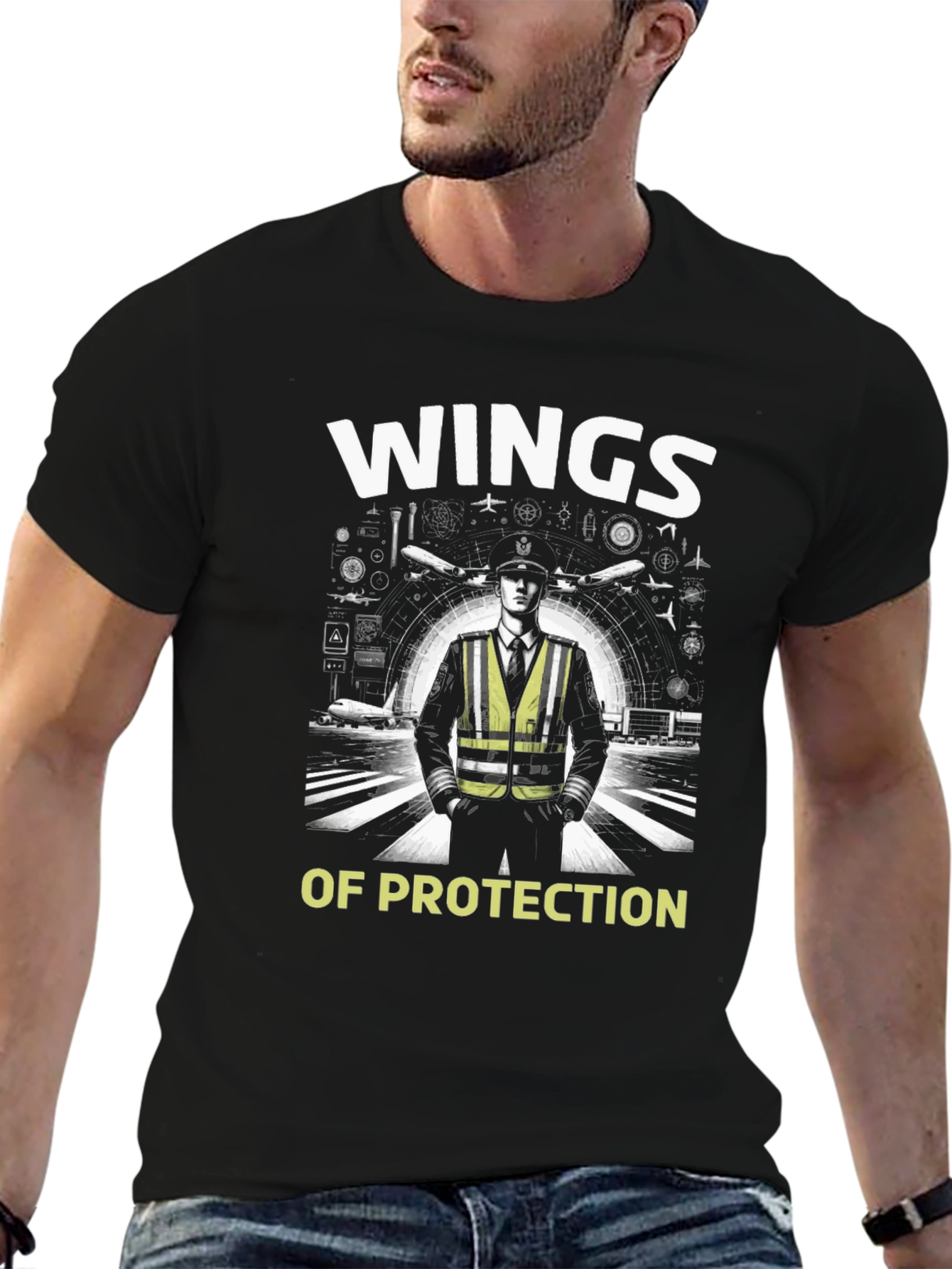 Wings of Protection Black Graphic Tee