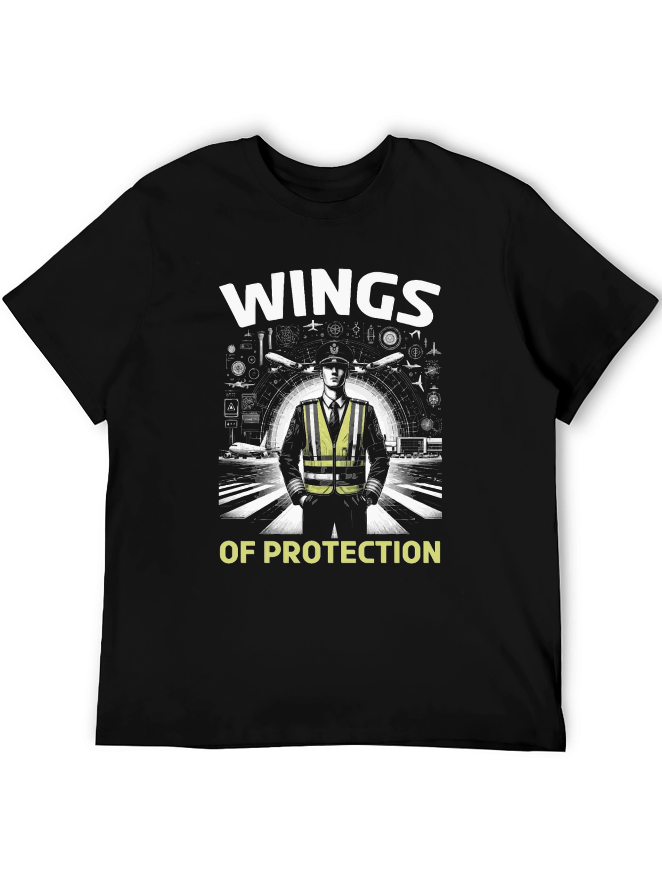 Wings of Protection Black Graphic Tee