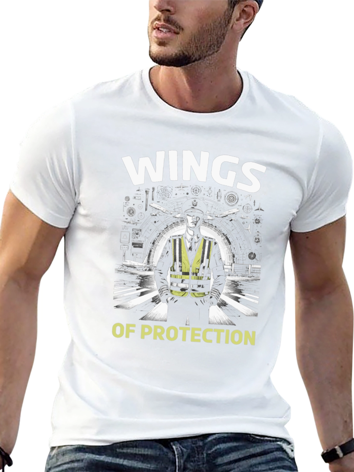 Wings of Protection Black Graphic Tee