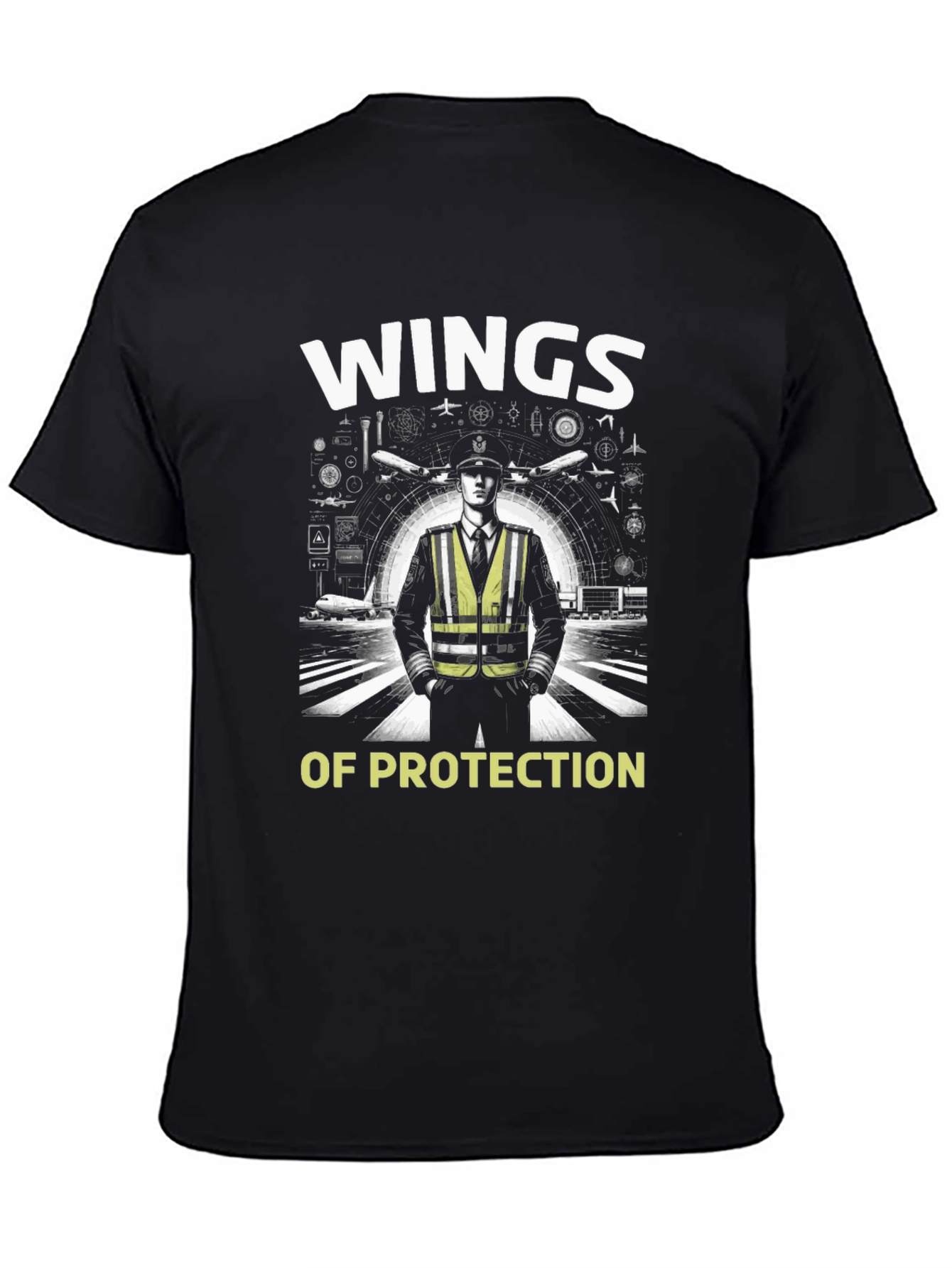Wings of Protection Black Graphic Tee