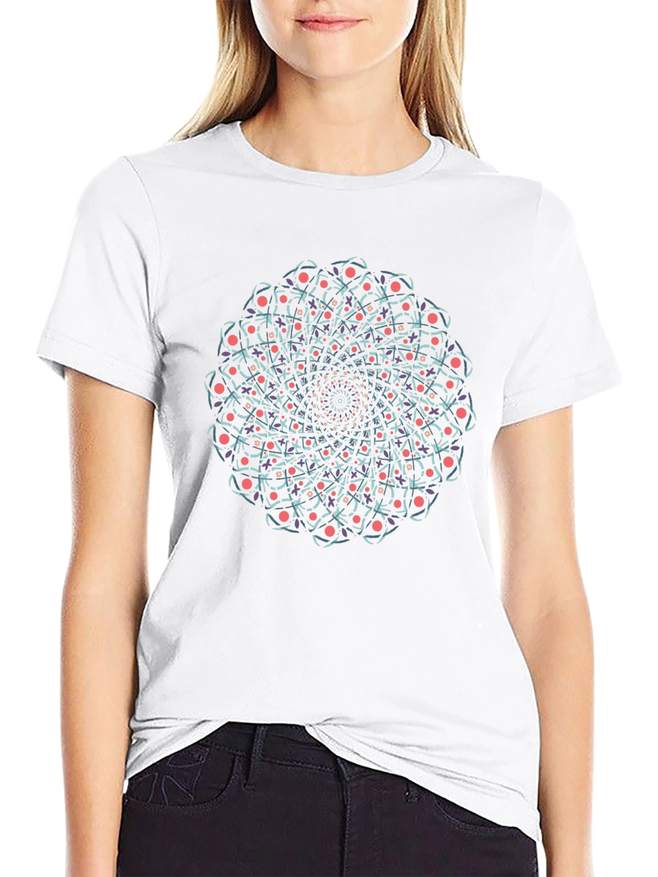 Mandala Graphic Tee - Black Cotton