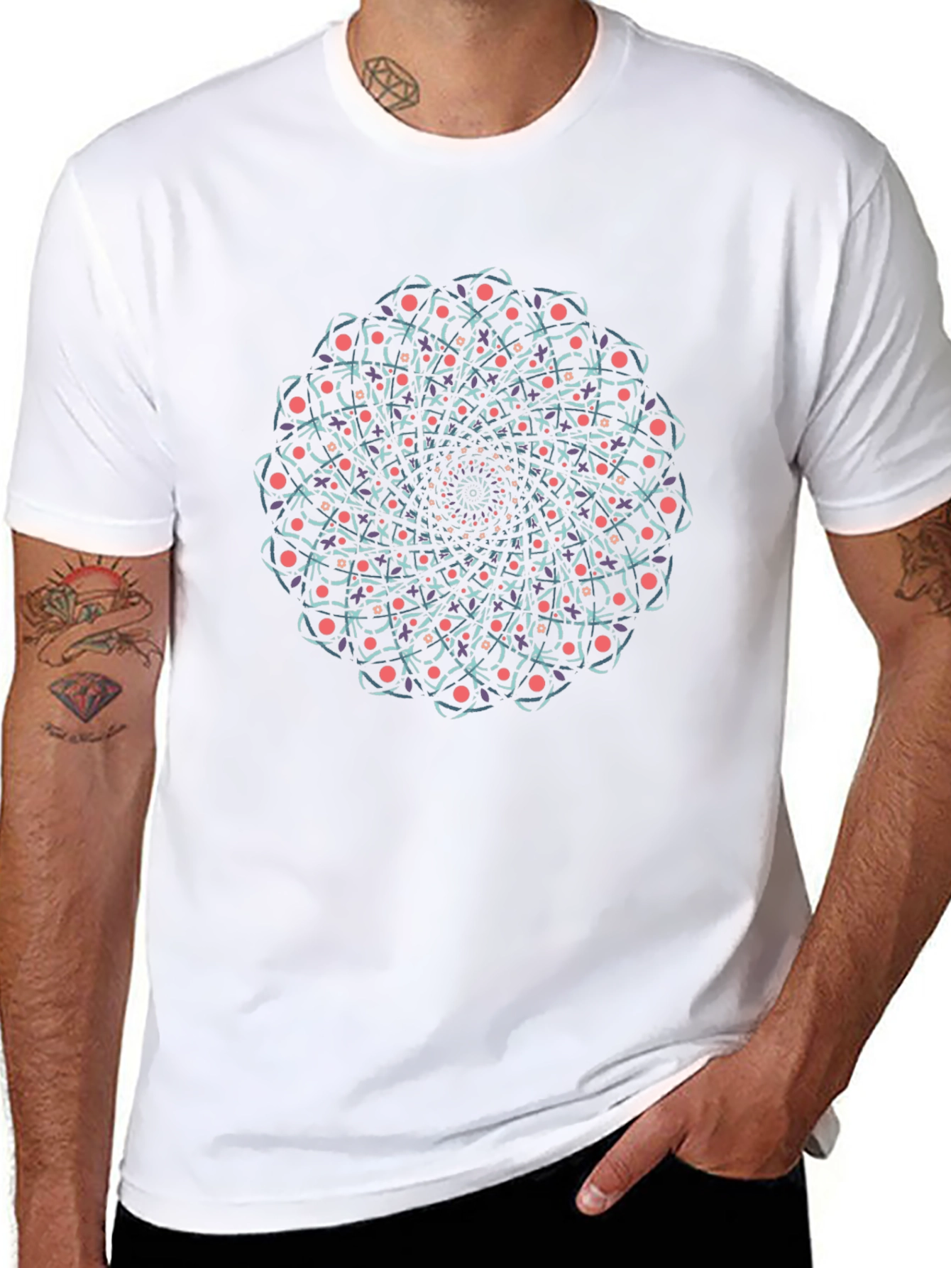 Mandala Graphic Tee - Black Cotton