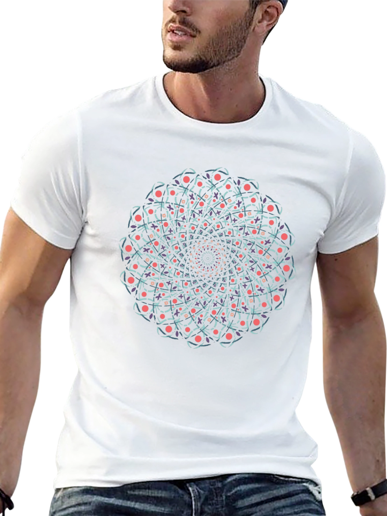Mandala Graphic Tee - Black Cotton