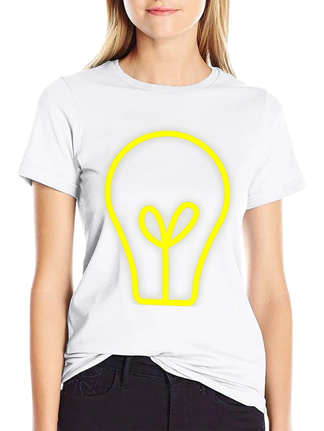 Idea Bulb Graphic Tee - Stylish Black Cotton T-Shirt
