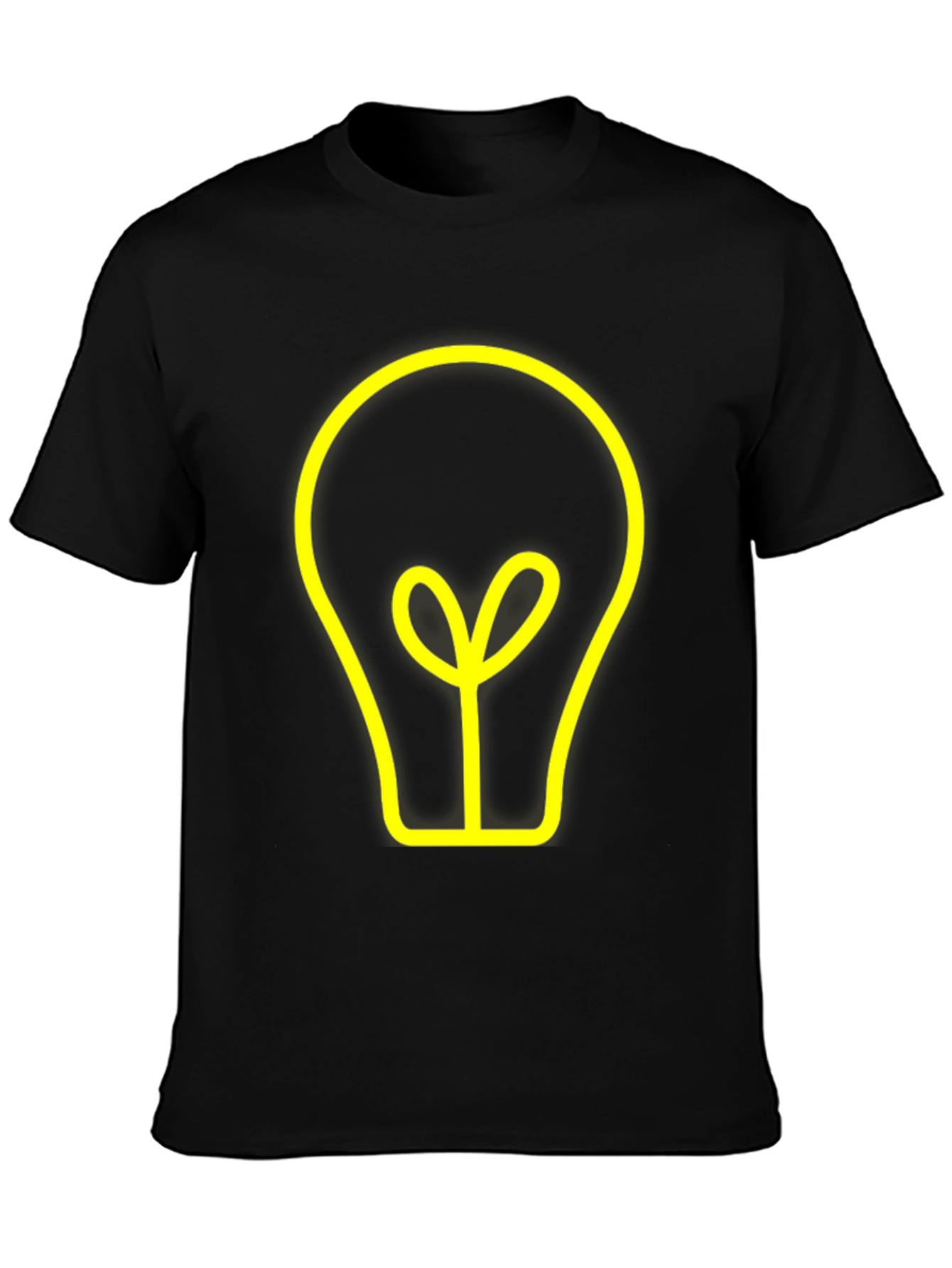 Idea Bulb Graphic Tee - Stylish Black Cotton T-Shirt