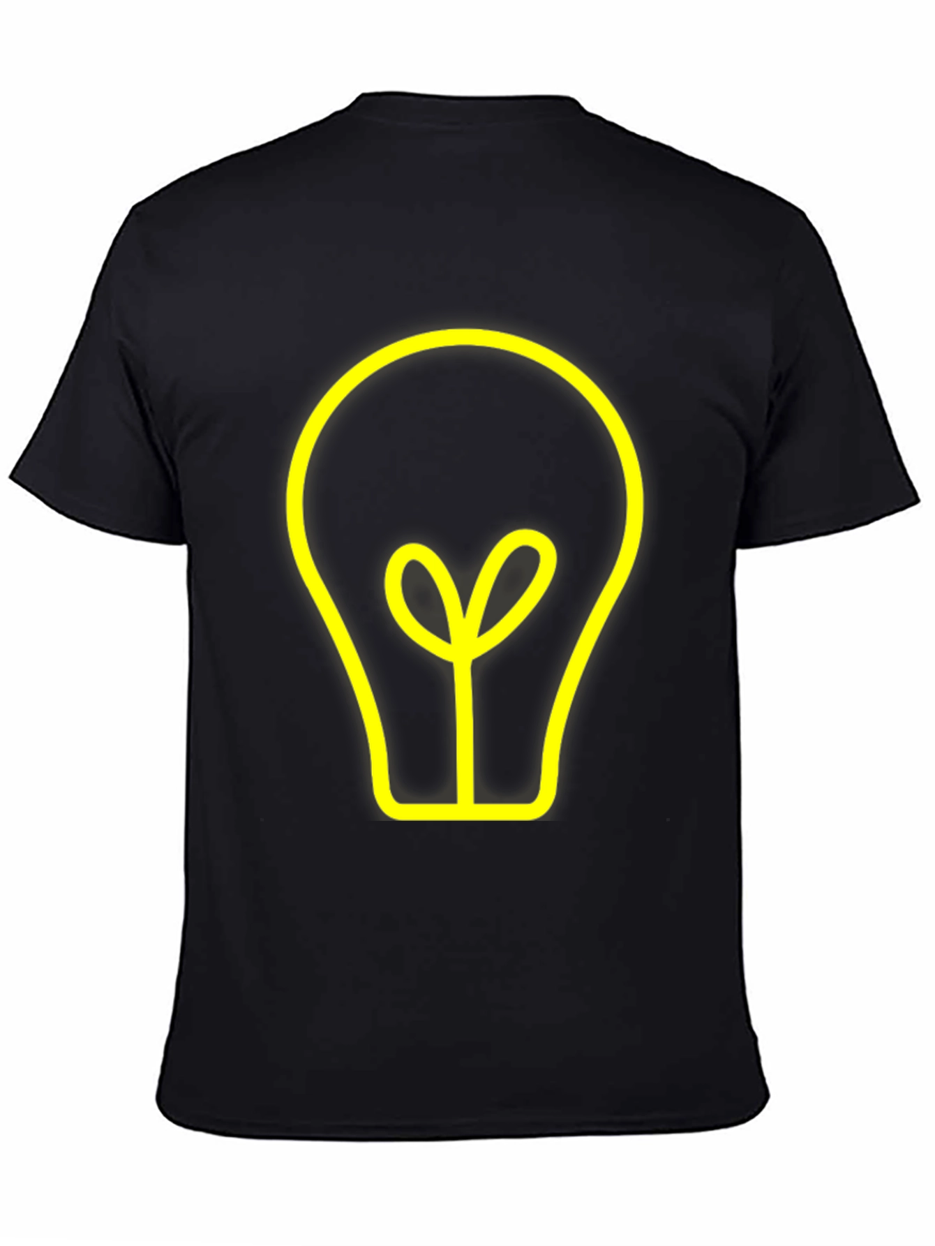 Idea Bulb Graphic Tee - Stylish Black Cotton T-Shirt