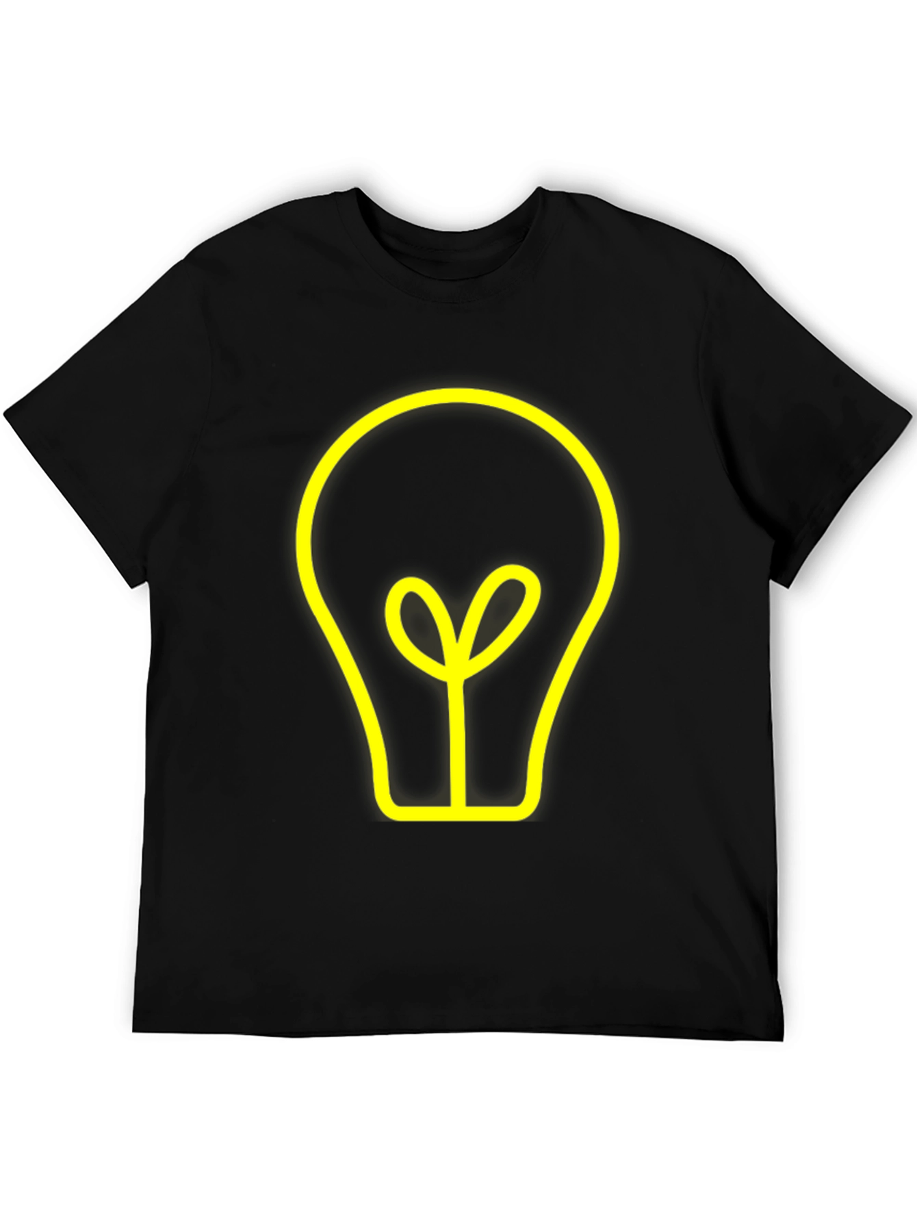 Idea Bulb Graphic Tee - Stylish Black Cotton T-Shirt