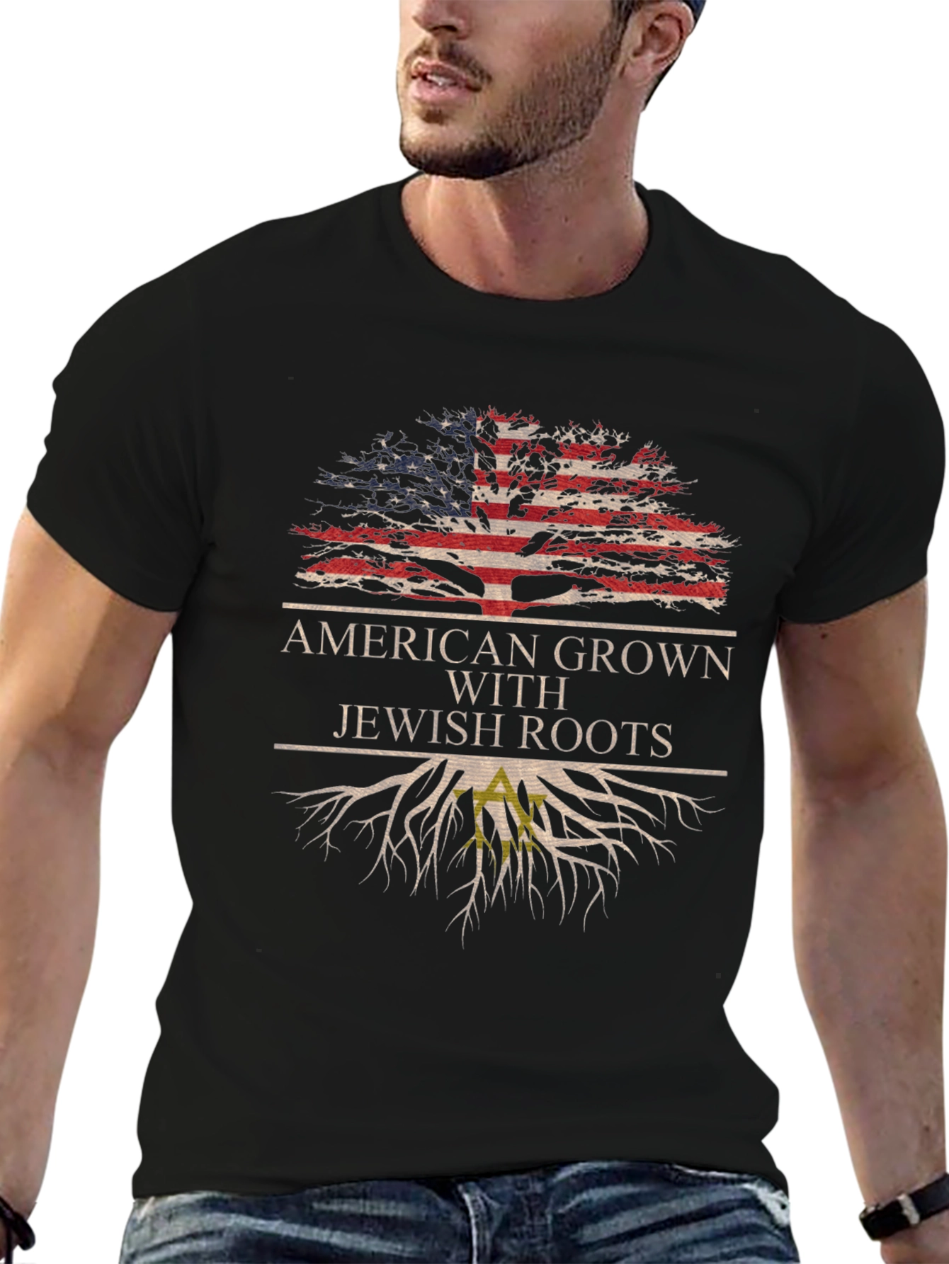 American Grown Jewish Roots Tree T-Shirt