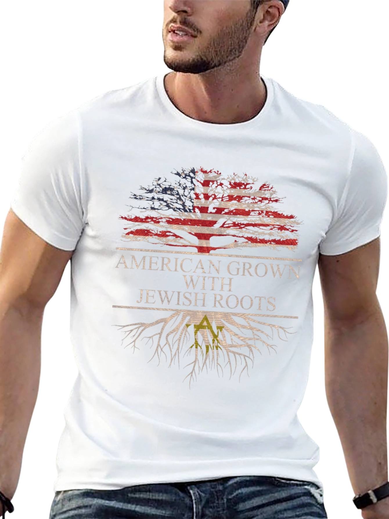 American Grown Jewish Roots Tree T-Shirt