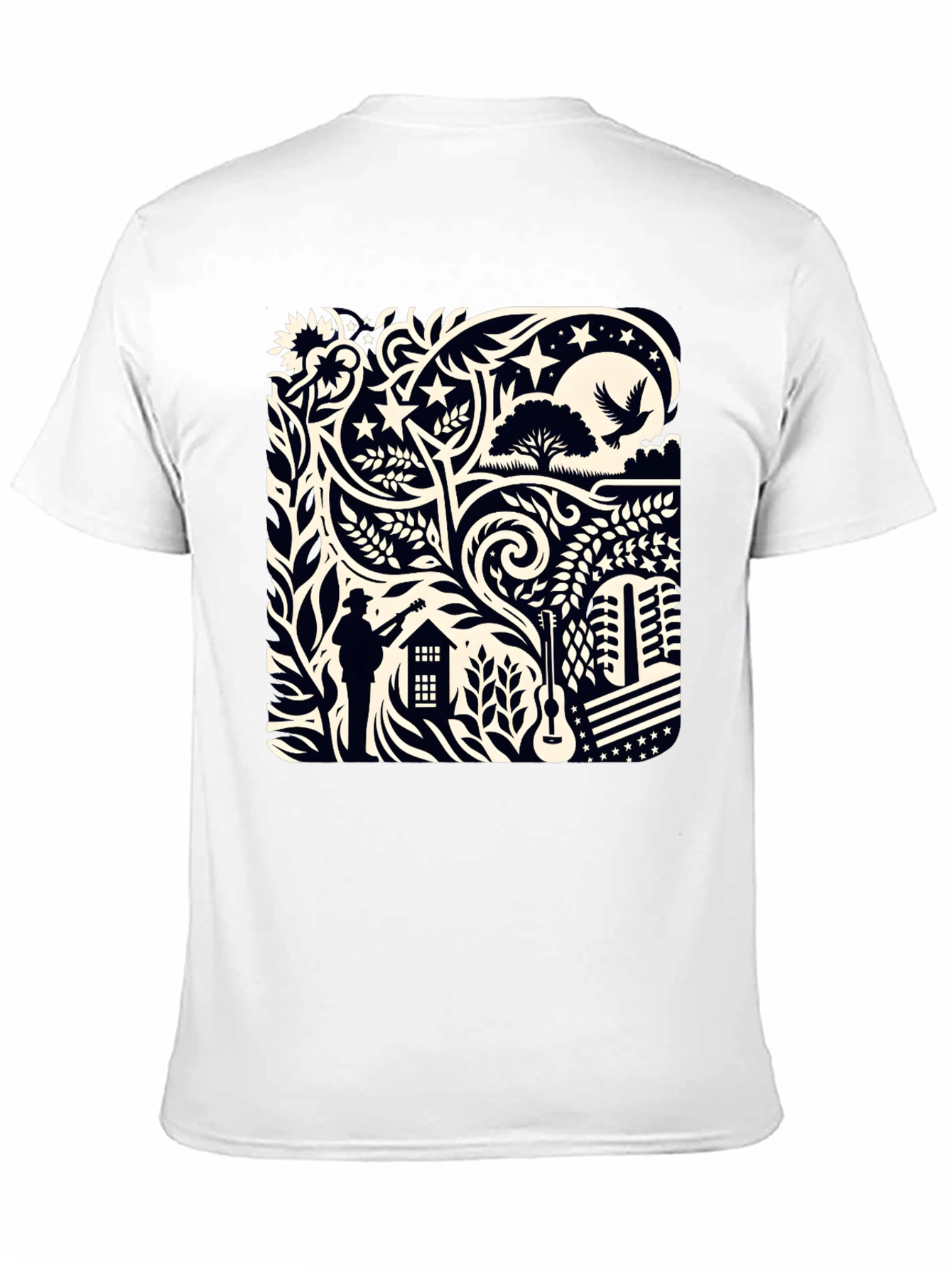 Artistic Black Graphic Tee Shirt