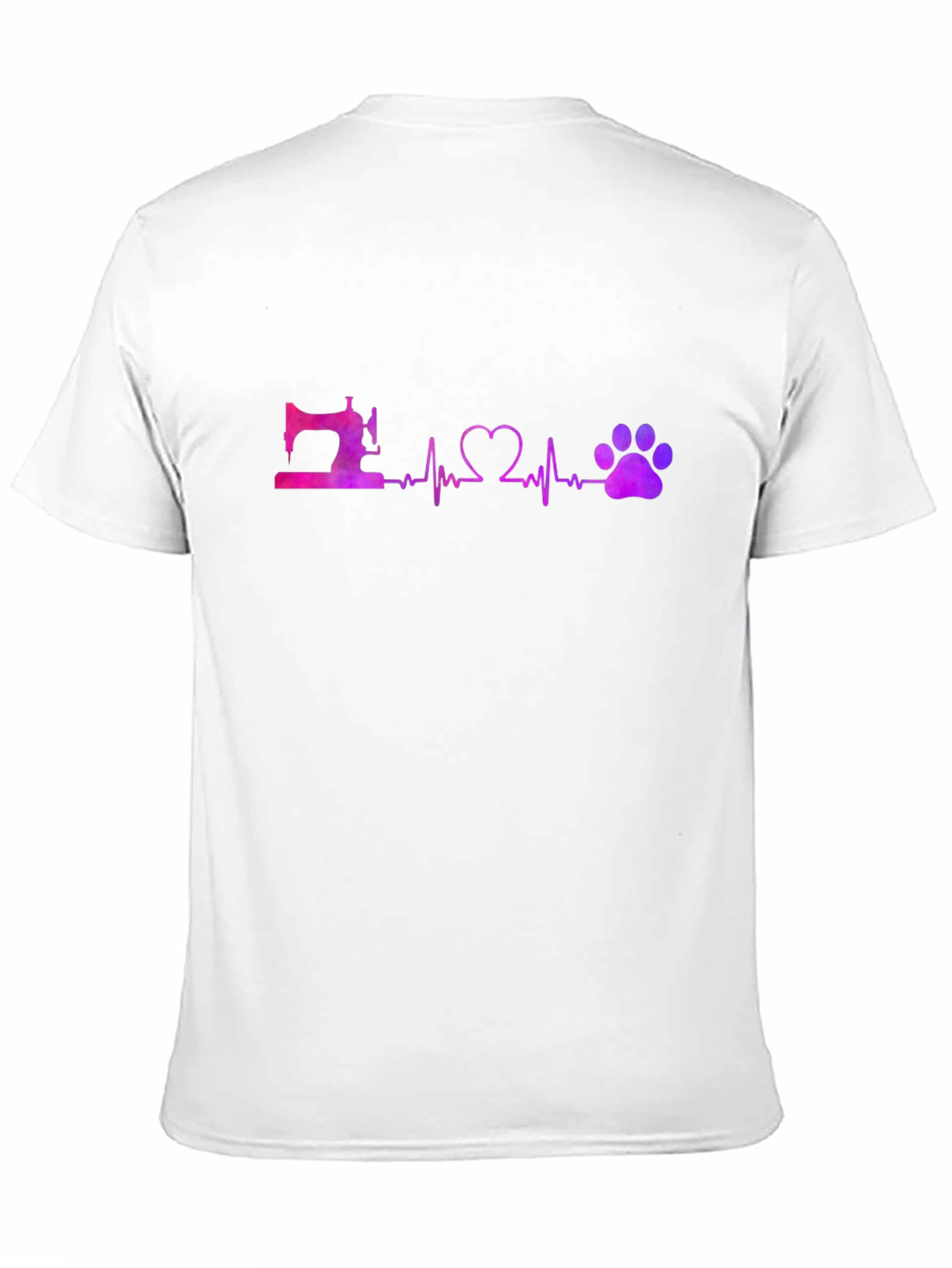 Sewing Heart and Paw Print Black T-Shirt