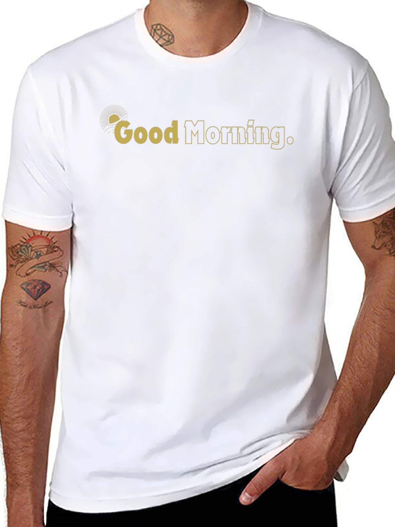 Good Morning Graphic Print Black T-Shirt