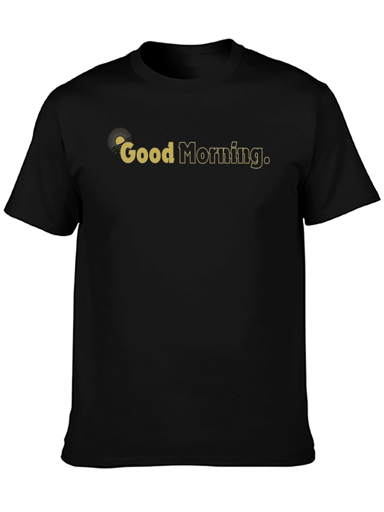 Good Morning Graphic Print Black T-Shirt