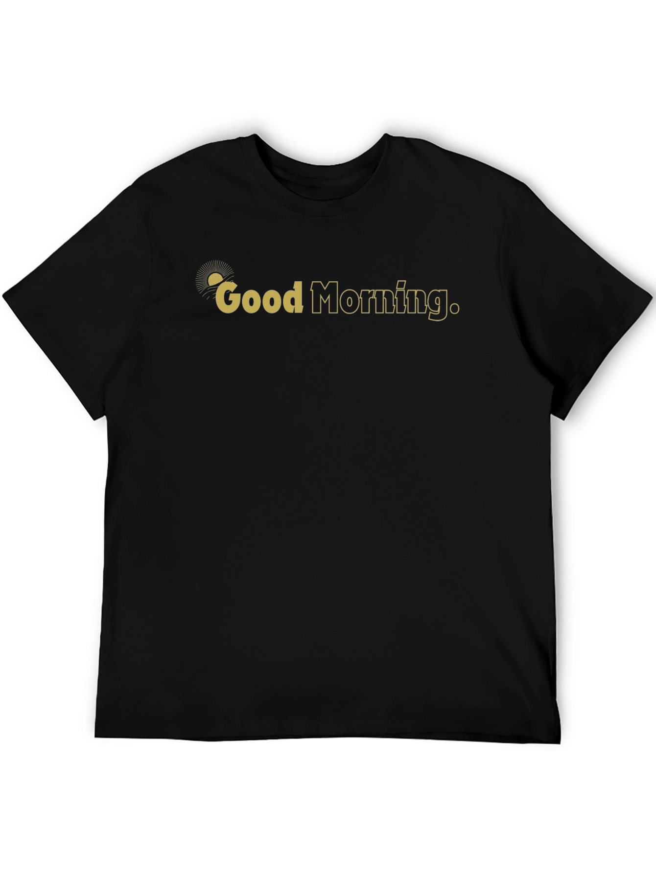Good Morning Graphic Print Black T-Shirt
