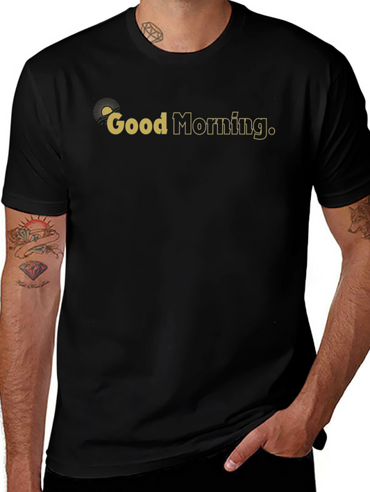 Good Morning Graphic Print Black T-Shirt