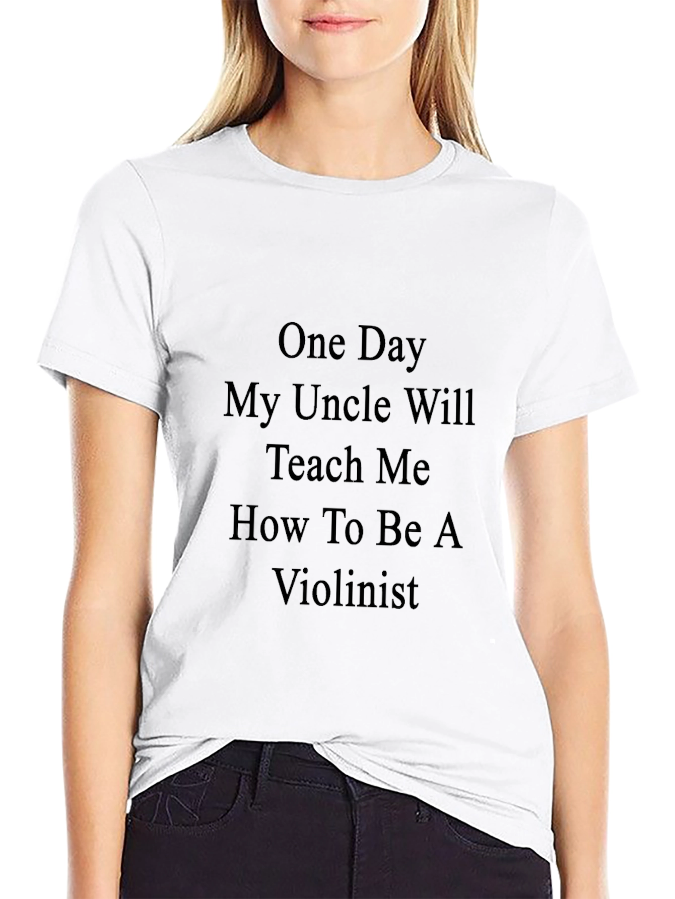 Uncle Will Teach Me Violinist Black T-Shirt