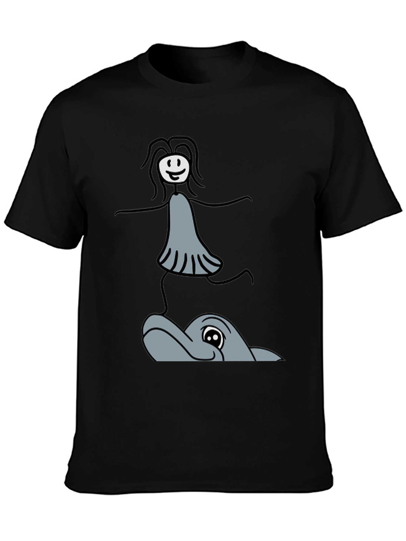 Whimsical Dolphin Ride T-Shirt - Unique Graphic Tee