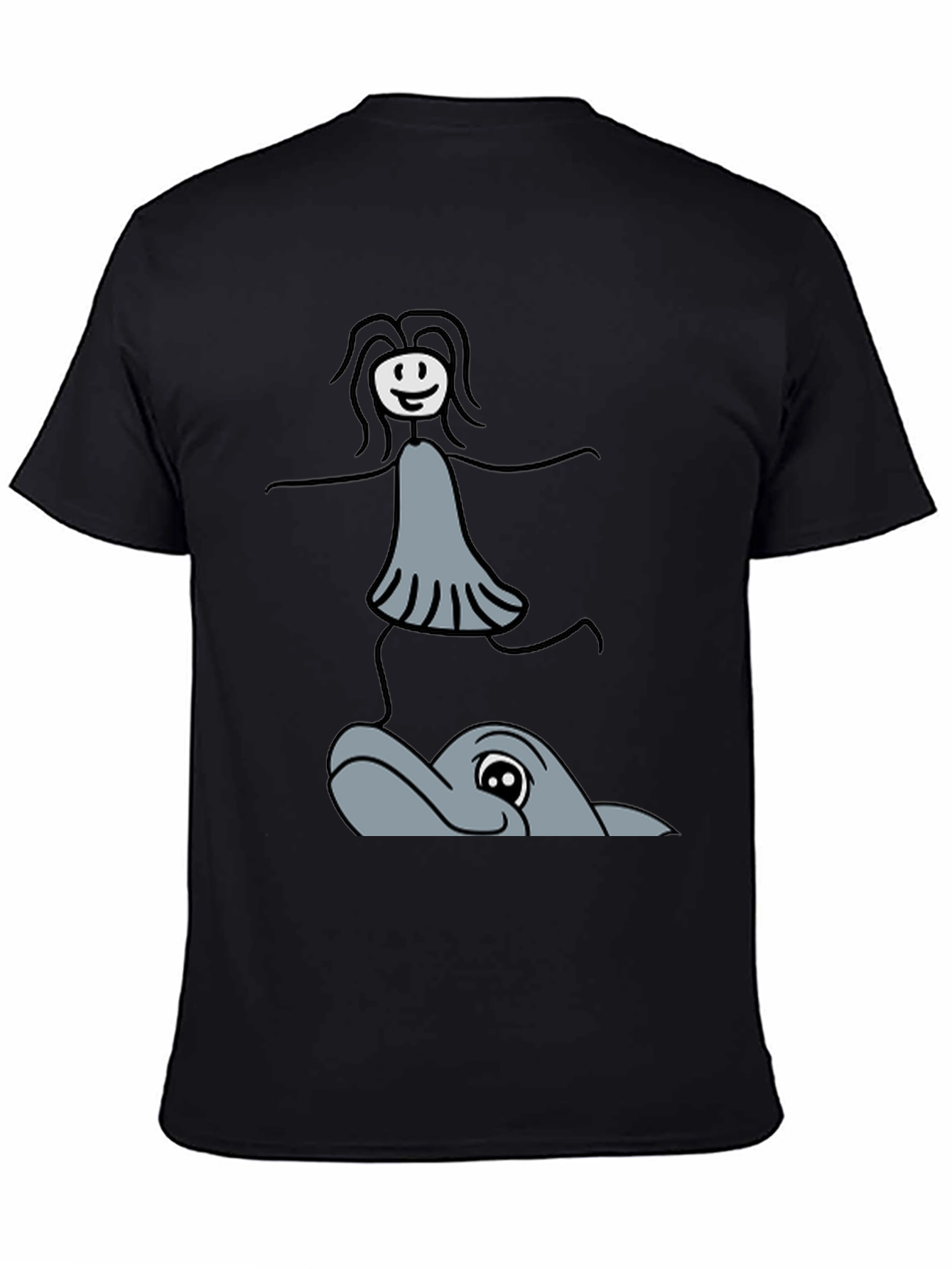 Whimsical Dolphin Ride T-Shirt - Unique Graphic Tee