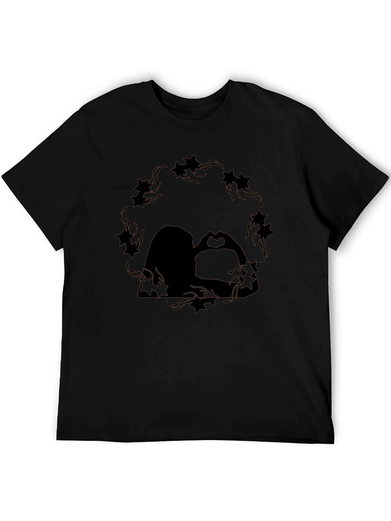 Romantic Couple Starry Silhouette Graphic Tee