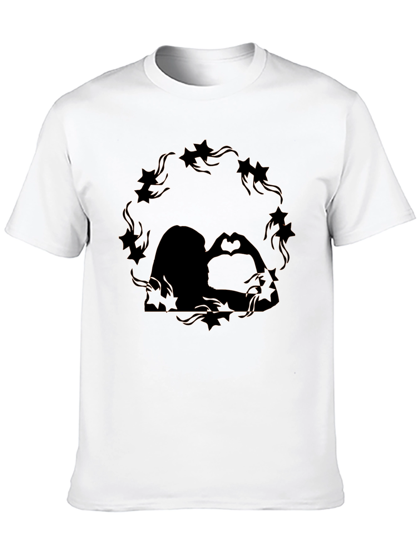 Romantic Couple Starry Silhouette Graphic Tee
