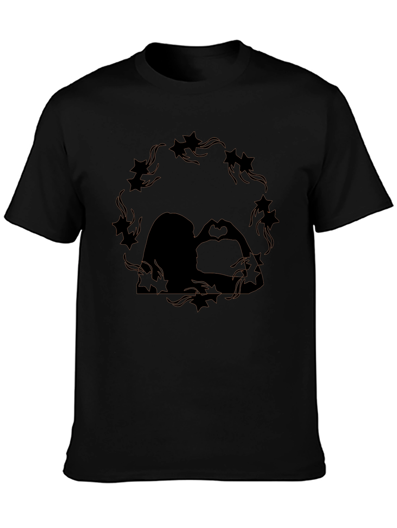 Romantic Couple Starry Silhouette Graphic Tee