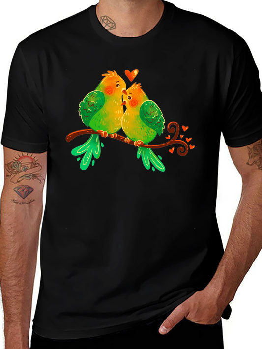 Love Birds T-Shirt - Sweet Parrot Couple