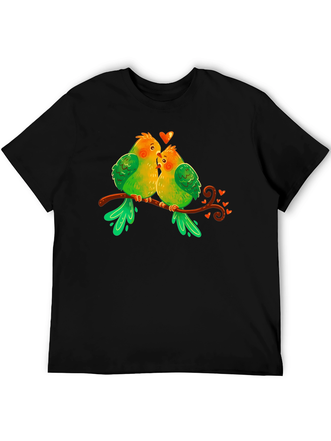 Love Birds T-Shirt - Sweet Parrot Couple