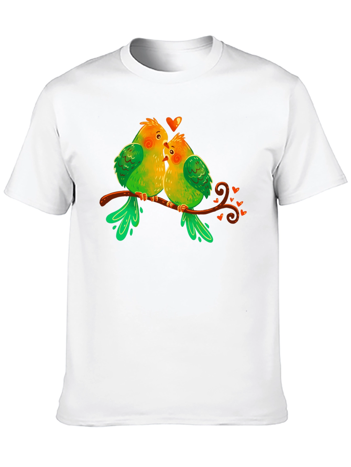 Love Birds T-Shirt - Sweet Parrot Couple