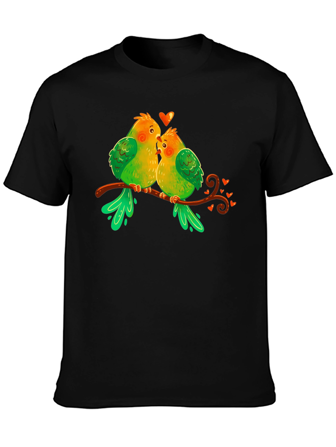 Love Birds T-Shirt - Sweet Parrot Couple