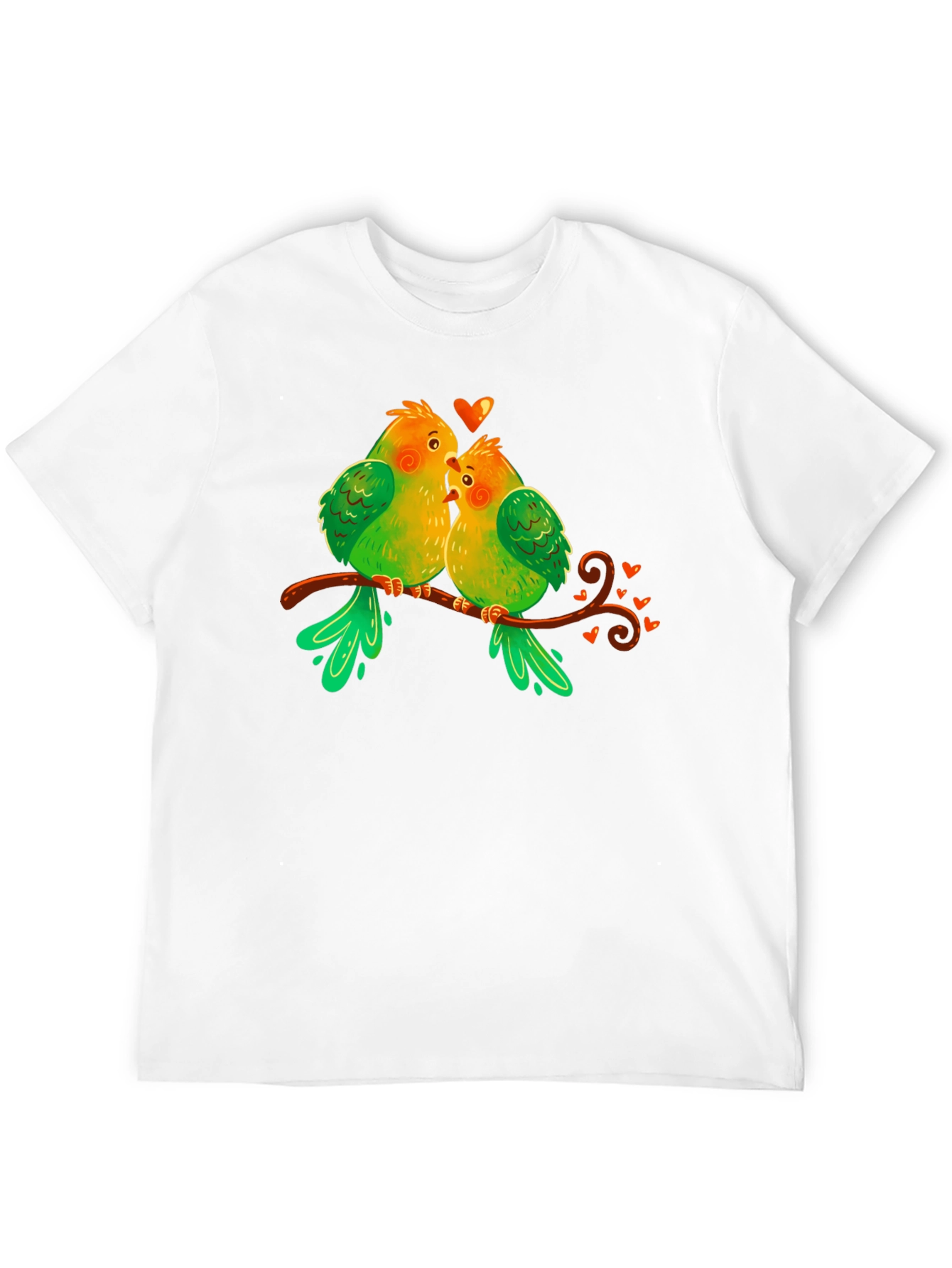 Love Birds T-Shirt - Sweet Parrot Couple