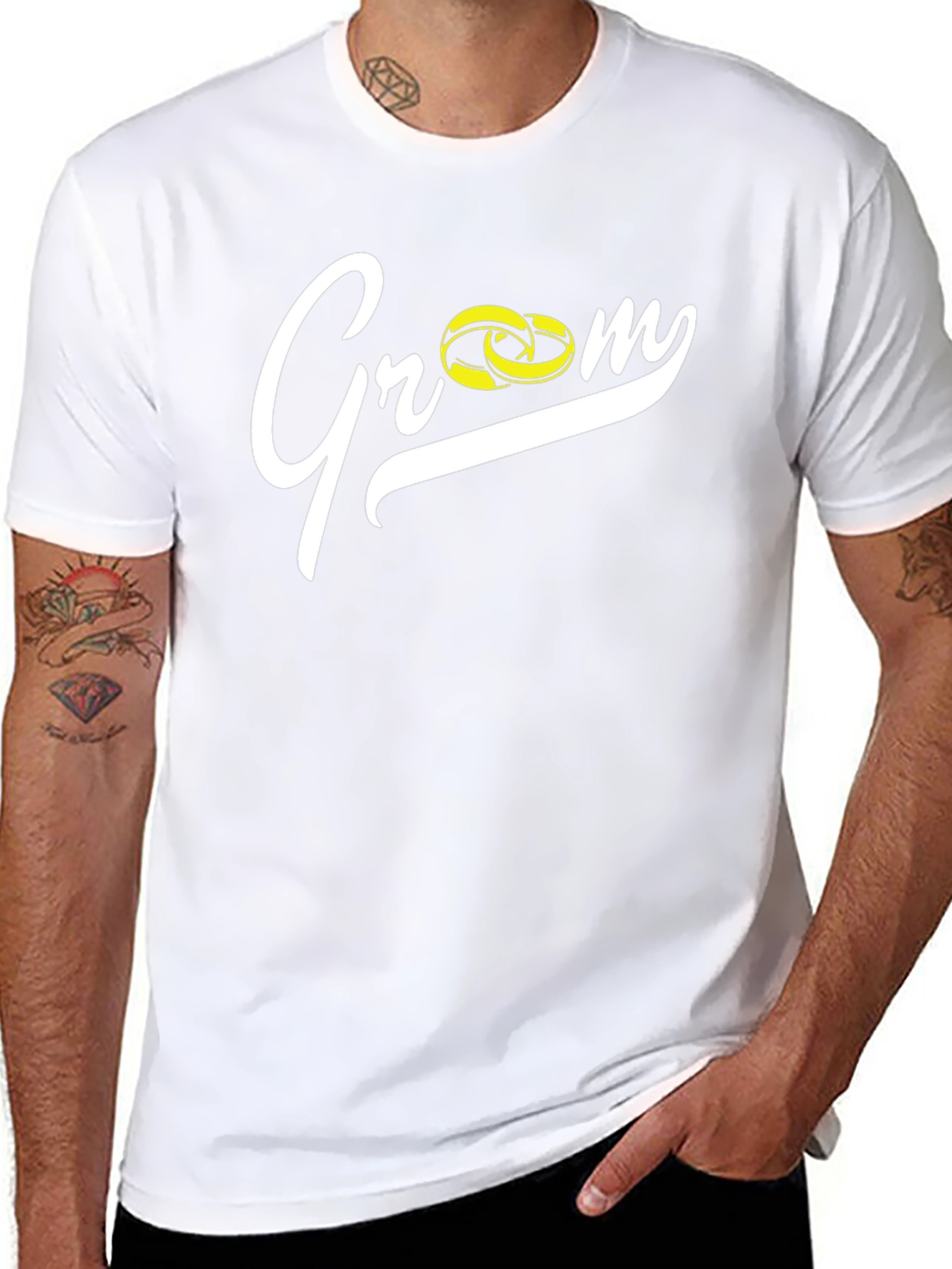 Groom Wedding Rings Black T-Shirt