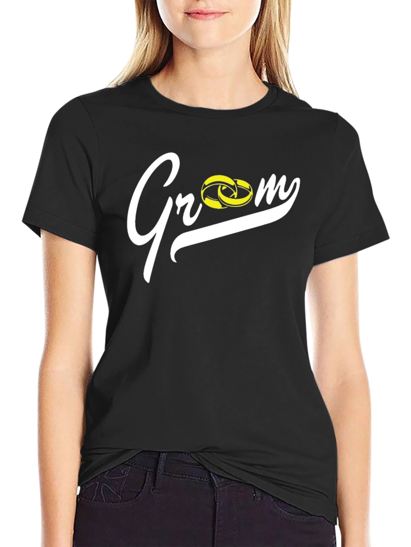 Groom Wedding Rings Black T-Shirt