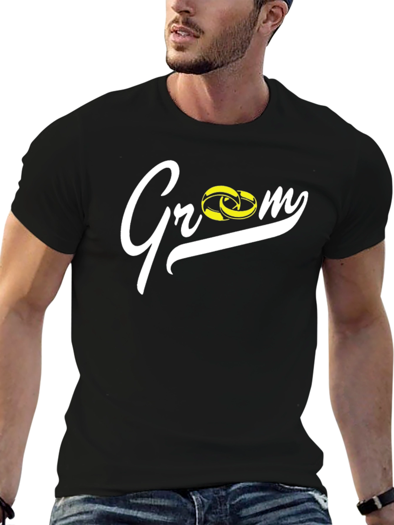 Groom Wedding Rings Black T-Shirt