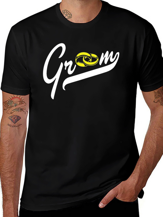 Groom Wedding Rings Black T-Shirt