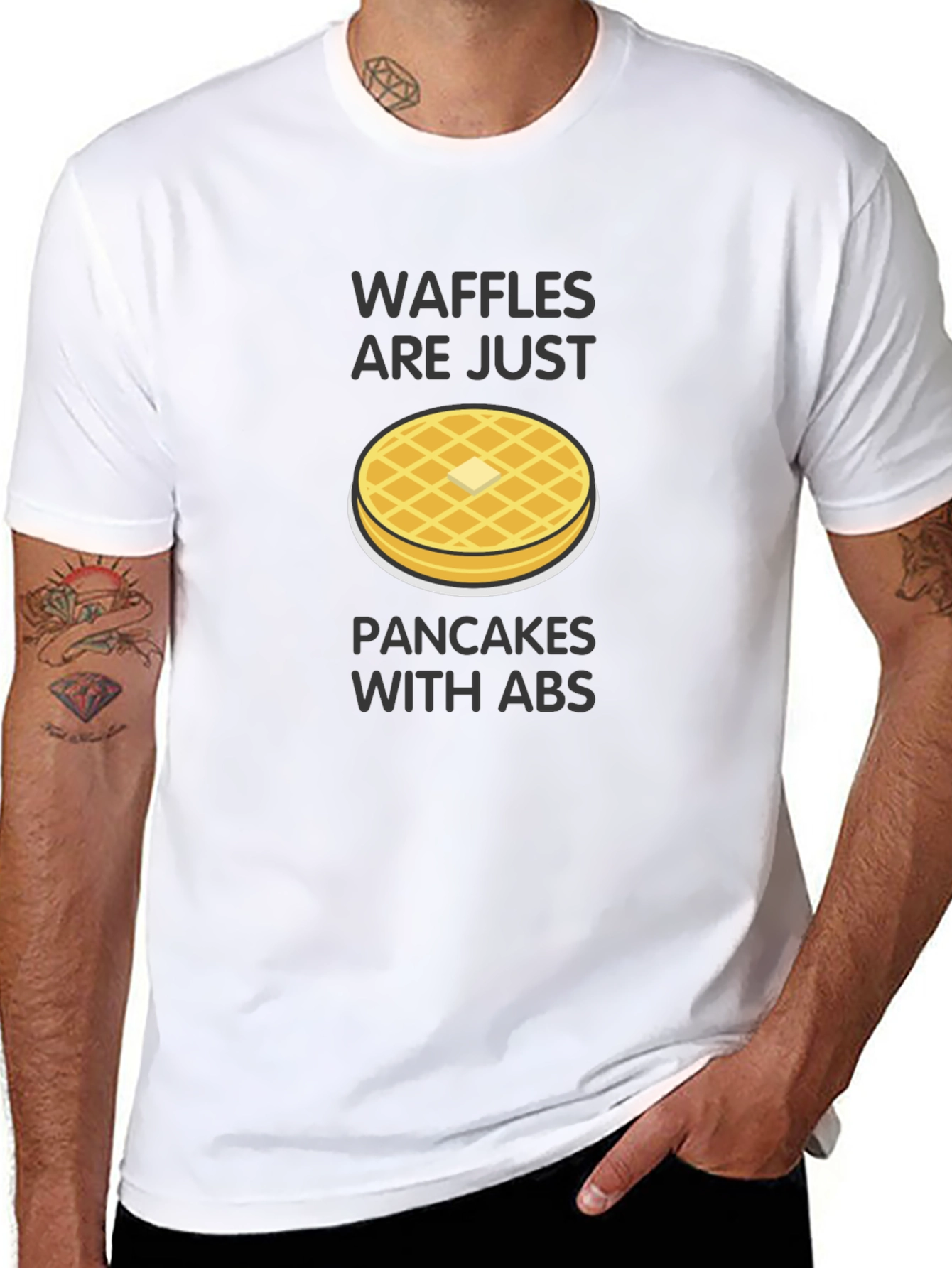 Waffles Are Just Pancakes with Abs T-Shirt