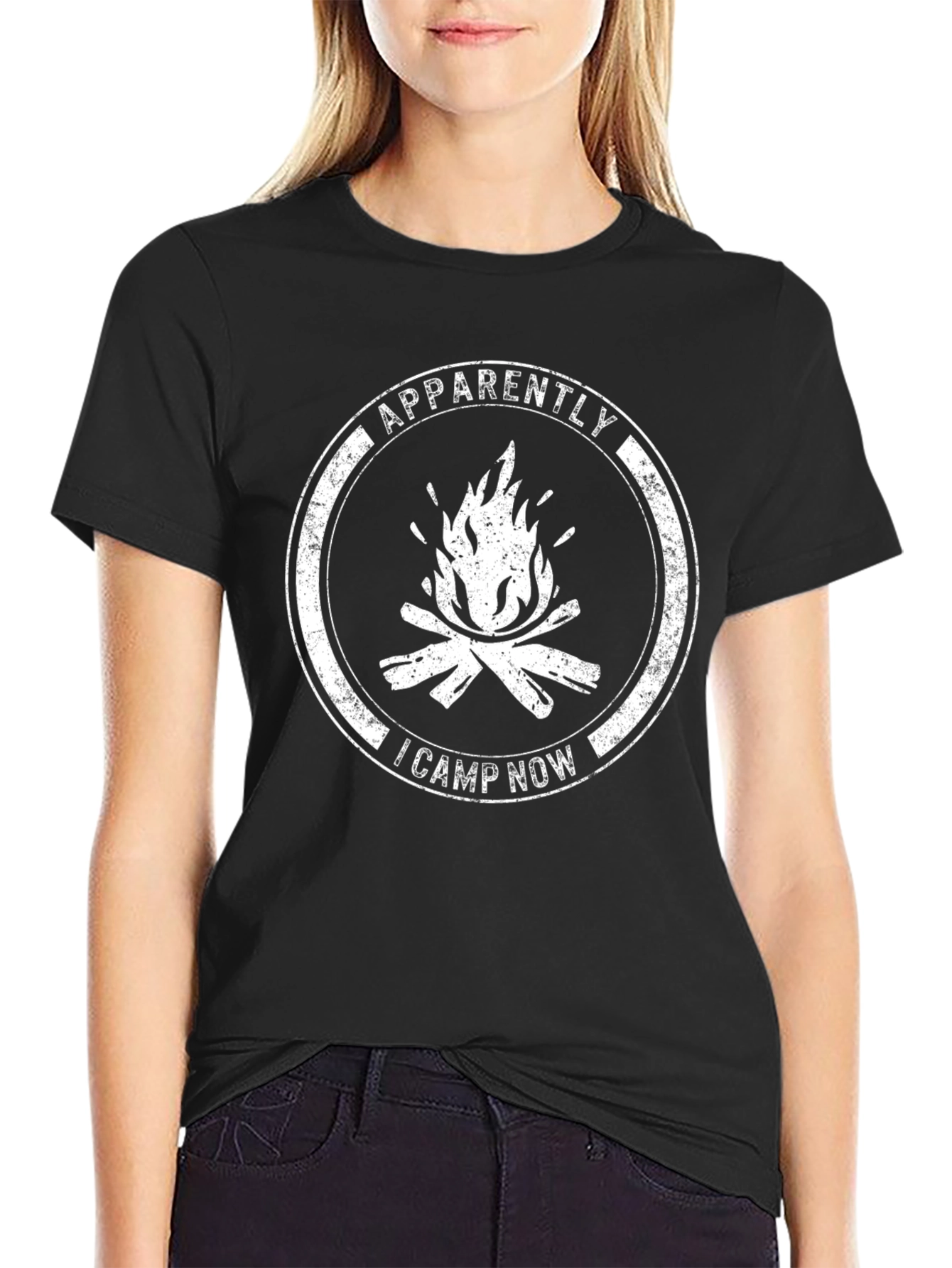 Apparently I Camp Now - Campfire Graphic Tee