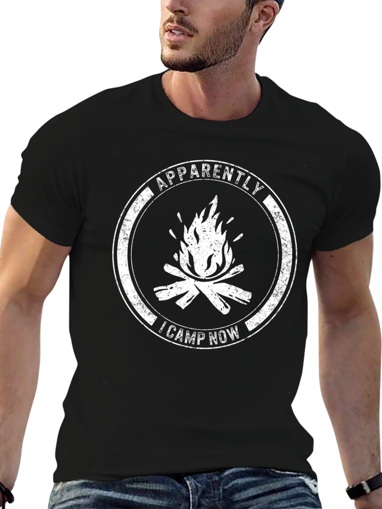 Apparently I Camp Now - Campfire Graphic Tee