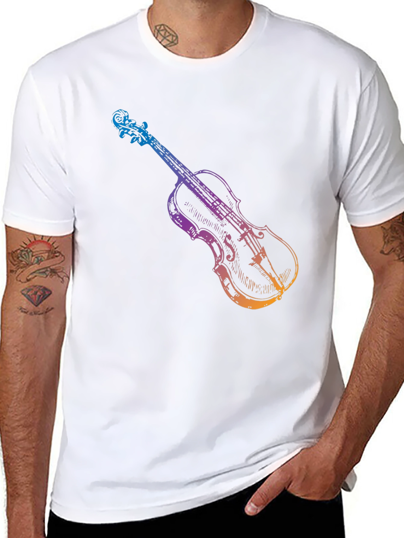 Violin Graphic Tee - Stylish Music Lover T-Shirt