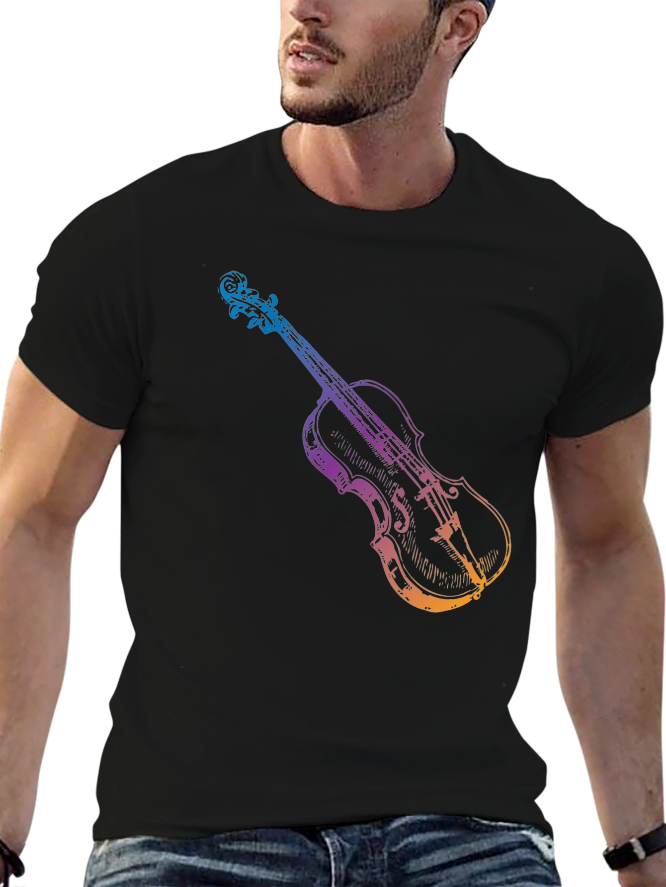 Violin Graphic Tee - Stylish Music Lover T-Shirt
