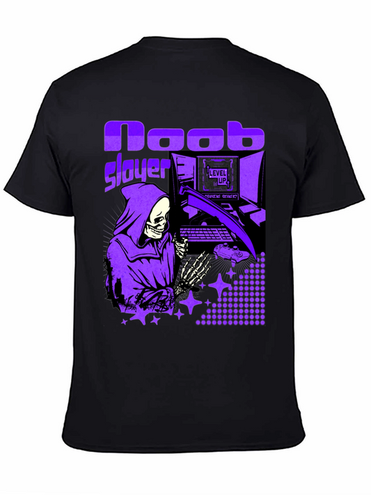 Noob Slayer Gaming T-Shirt - Grim Reaper Gamer Tee