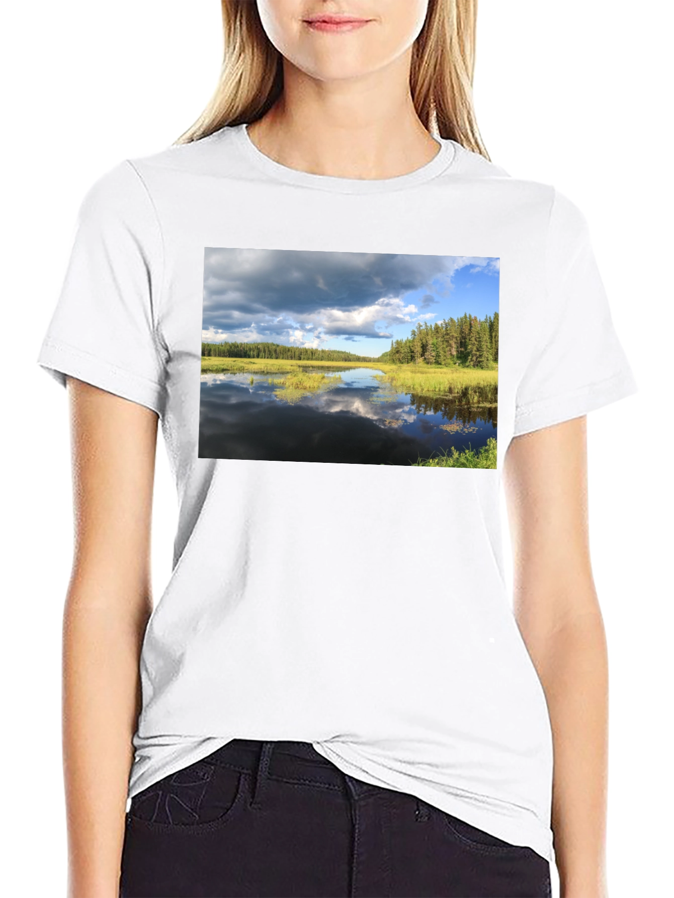 Lakeside View Graphic Tee - Black