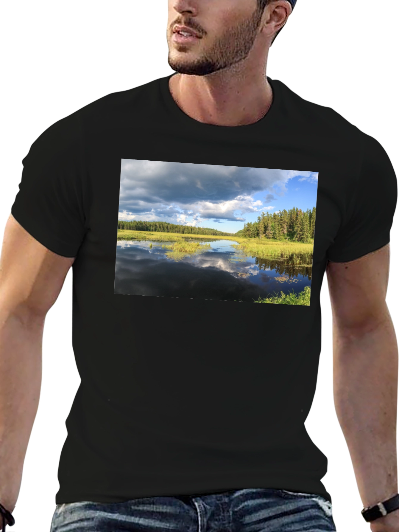 Lakeside View Graphic Tee - Black